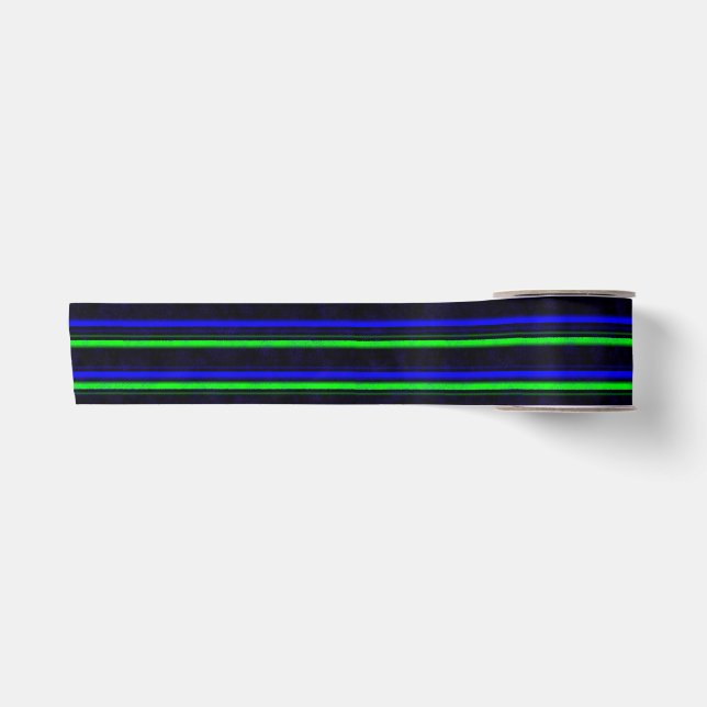 Ruban En Satin Bleu Noir Grandes Vertes (Devant)
