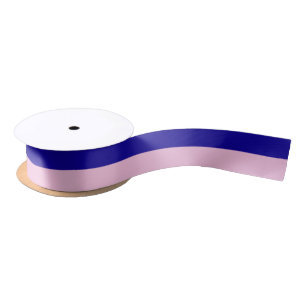 Ruban En Satin Bleu Terre foncée et bonbon de coton Bandes roses