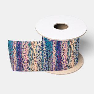 Ruban En Satin Bleu Turquoise Lilac blanc acrylique Abstrait Flui