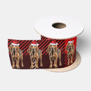 Ruban En Satin Bloodhound Red Holiday Plaid Funny Chien Noël