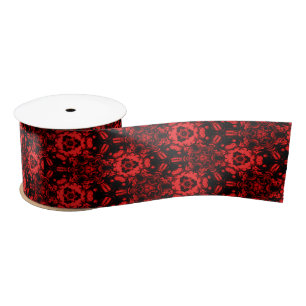 Ruban En Satin Bloom profond rouge et noir 3 pouces