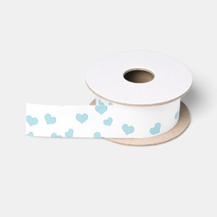 Ruban En Satin Blue Hearts Saint Valentin