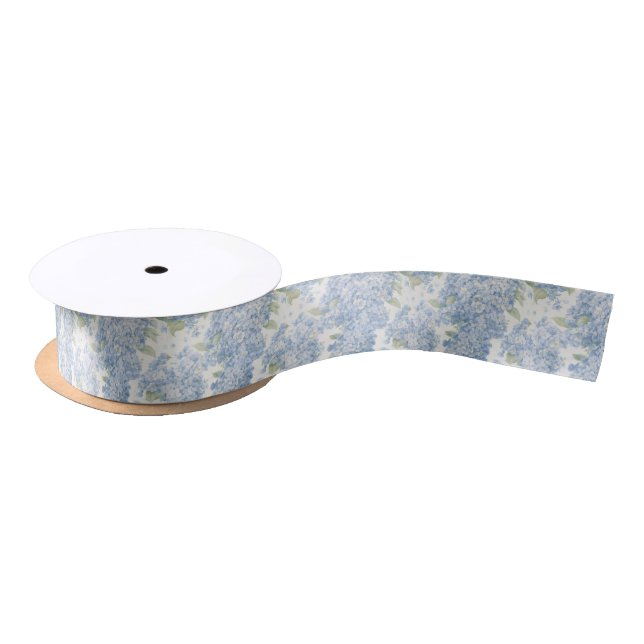 Ruban En Satin Blue Hydrangea Floral Gift Ribbon (Bobine)