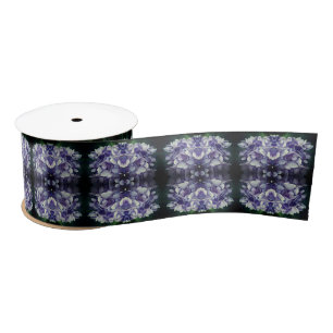 Ruban En Satin Blue Hydrangea Petals Motif Abstrait