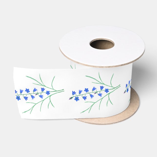 Ruban En Satin Bluebells White Ribbon (Bobine)