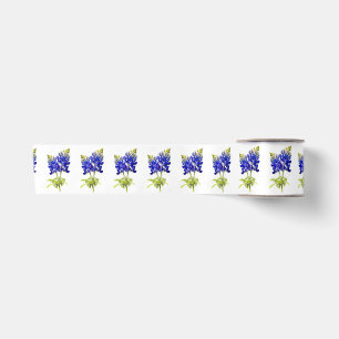 Ruban En Satin Bluebonnets texans sur blanc,