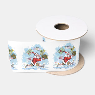 Ruban En Satin bobine de ruban père Noël non préparée