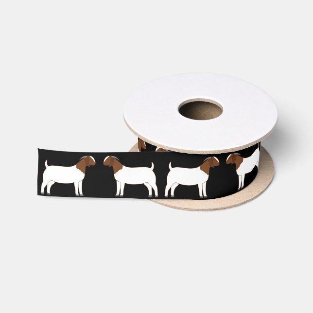 Ruban En Satin Boer Chèvre Farm Black (Bobine)