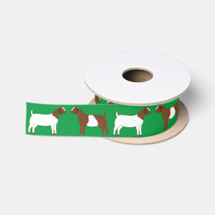Ruban En Satin Boer Chèvre Farm Green