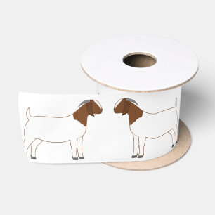 Ruban En Satin Boer Chèvre Farm White