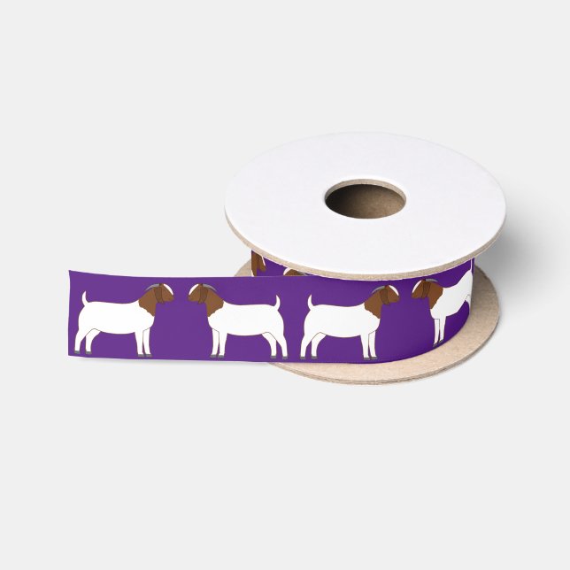 Ruban En Satin Boer Chèvre ferme pourpre (Bobine)