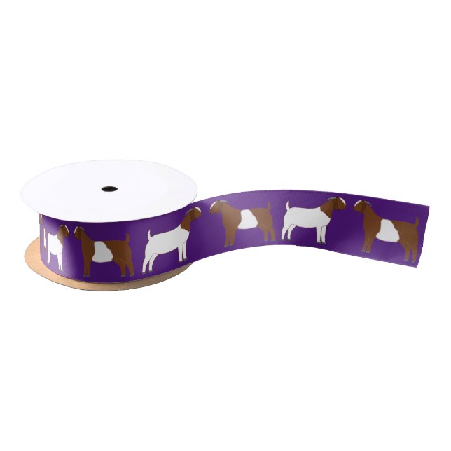 Ruban En Satin Boer Chèvre ferme pourpre (Bobine)