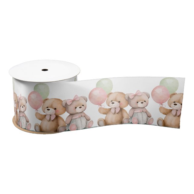 Ruban En Satin Boho Baby Nounours (Bobine)