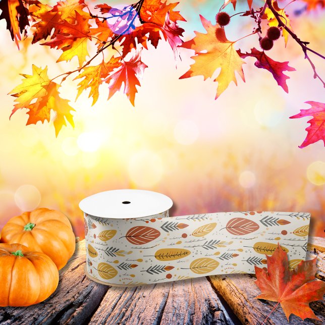 Ruban En Satin Boho Bliss Fall Leaves (Boho Bliss Fall Leaves Satin Ribbon)
