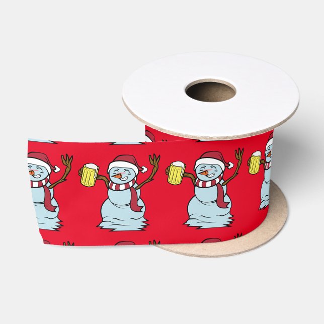 Ruban En Satin Boire de la bière Snowman Thunder_Cove (Bobine)