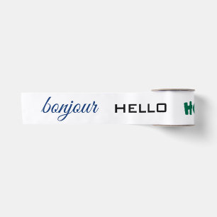 Ruban En Satin Bonjour Hola Bonjour Espagnol Français Satin Ribbo