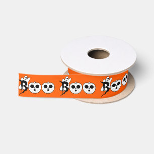 Ruban En Satin Boo ! Ruban Halloween Ghost Satin