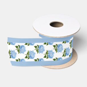Ruban En Satin Bordure de bord en hortensia bleu et bleu de perve
