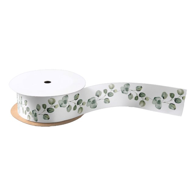 Ruban En Satin Bordure de branche Eucalyptus polyvalente moderne  (Bobine)