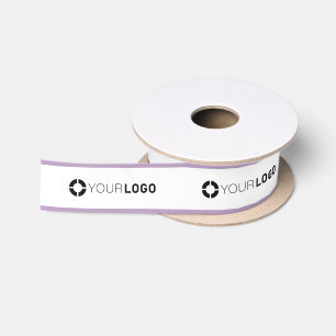 Ruban En Satin Bordure violet logo personnalisé entreprise cadea
