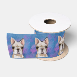 RUBAN EN SATIN BOULEDOGUE FRANÇAIS