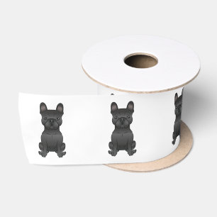 Ruban En Satin Bouledogue français noir / Frenchie Chien de dessi