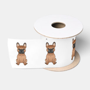 Ruban En Satin Bouledogue français rouge / Frenchie mignon dessin