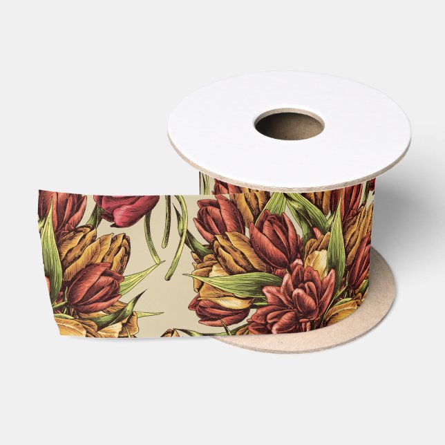 Ruban En Satin Bouquet Pattern (Bobine)