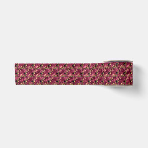 Ruban En Satin Bourgogne et Or Série Léopard Design 10
