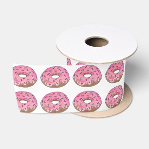 Ruban En Satin Bouton à noix de donut avec arrosage de beignes ro