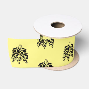 Ruban En Satin Boutons de bière sur ruban jaune satin