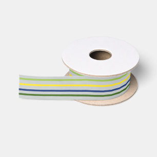 Ruban En Satin Boutons jaunes et bande d'Iris bleu