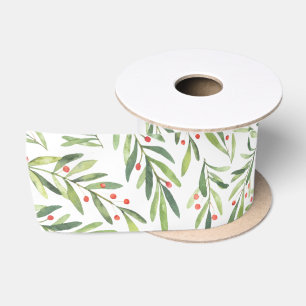 Ruban En Satin Branches de Noël élégantes et baies