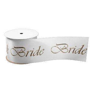 Ruban En Satin Bride écriture or calligraphie motif élégant chic