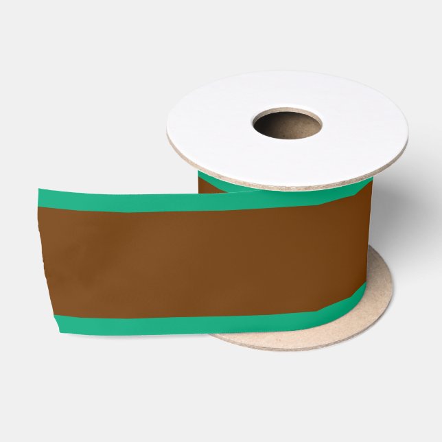 Ruban En Satin Brown and Teal Gift Wrapping (Bobine)