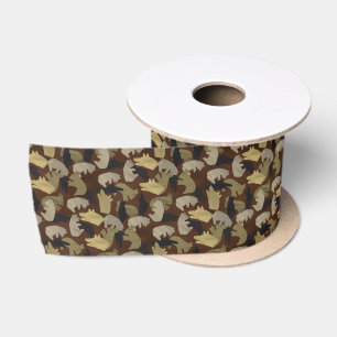 Ruban En Satin Brun animal de camouflage de silhouette