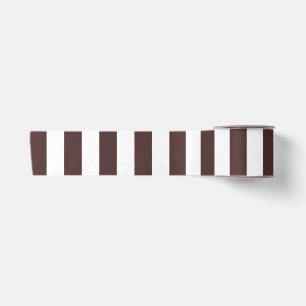 Ruban En Satin Brun et blanc rayures verticales café