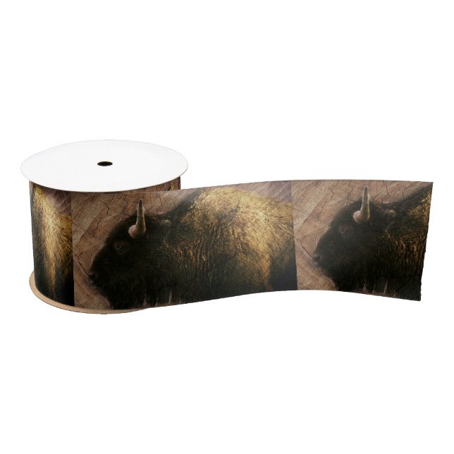 Ruban En Satin Buffalo de bison de bois (Bobine)