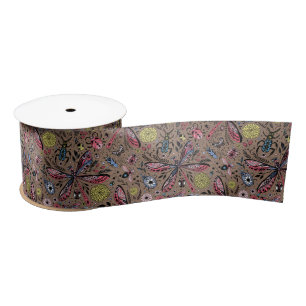 Ruban En Satin Bugs de Doodle sur mocha brown