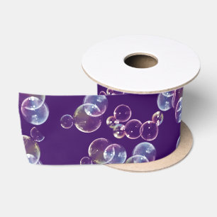 Ruban En Satin Bulles De Savon Sur Violet