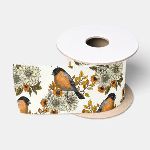 Ruban En Satin Bullfinch on autumn floral 2