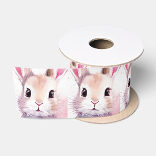 Ruban En Satin Bunny Cute Aquarelle baby shower rose