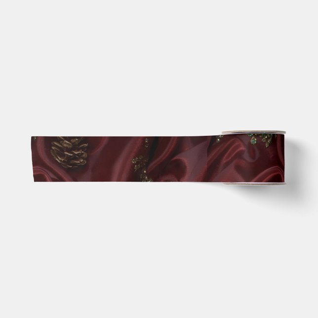 Ruban En Satin Burgundy Silk-Look Diamond  (Devant)