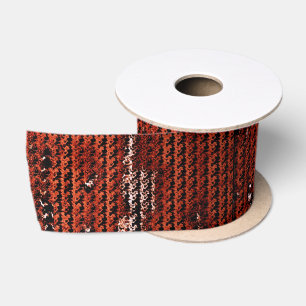 Ruban En Satin Burlap Distressed Burange Orange motif Brown