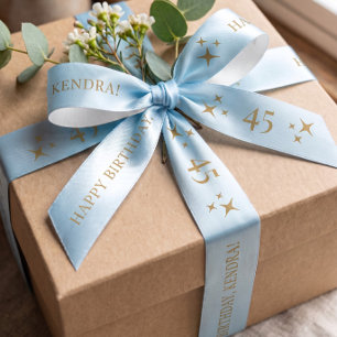 Ruban En Satin Cadeau d'anniversaire personnalisé bleu clair TOUT