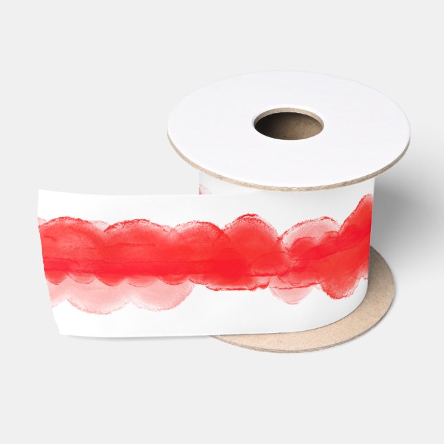 Ruban En Satin cadeau de fête rouge moderne audacieux rétro (Bobine)