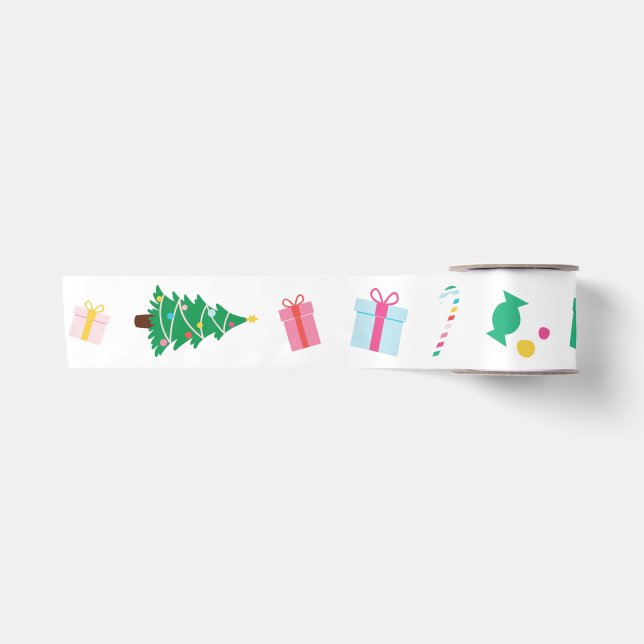 Ruban En Satin Cadeau de Noël Preppy Tree (Devant)