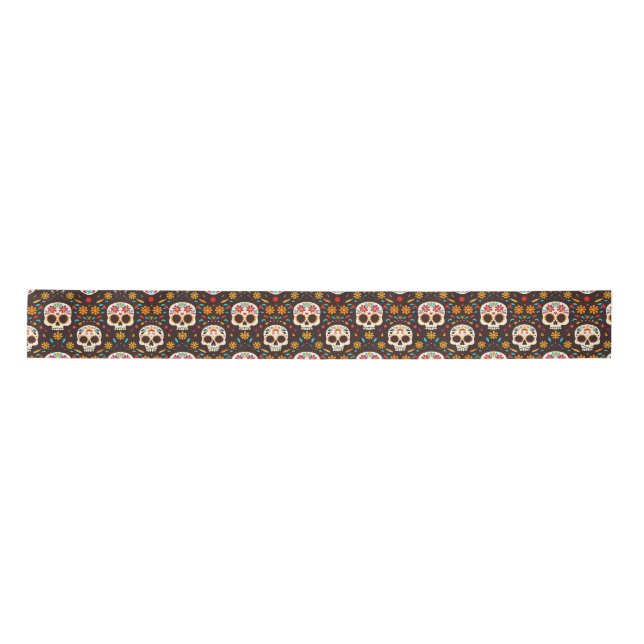 Ruban En Satin Calaveras Elegancia (Devant)