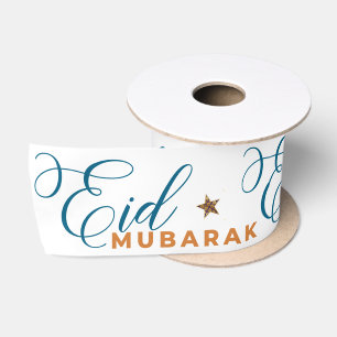 Ruban En Satin Calligraphie de Eid Moubarak Lune Islamique