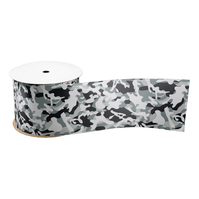 Ruban En Satin Camouflage de poussière de neige (Bobine)